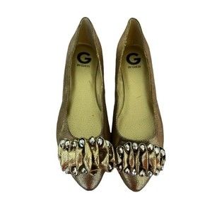 G By Guess Gold Pointed Toe Flats
